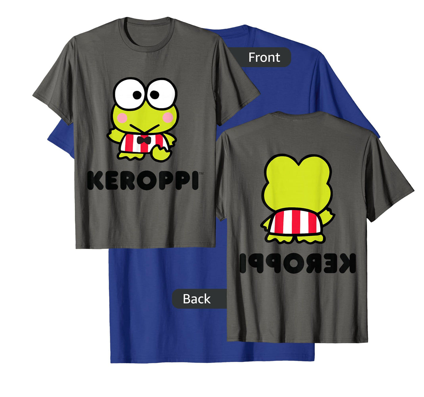Keroppi Character Front and Back T-Shirt Small