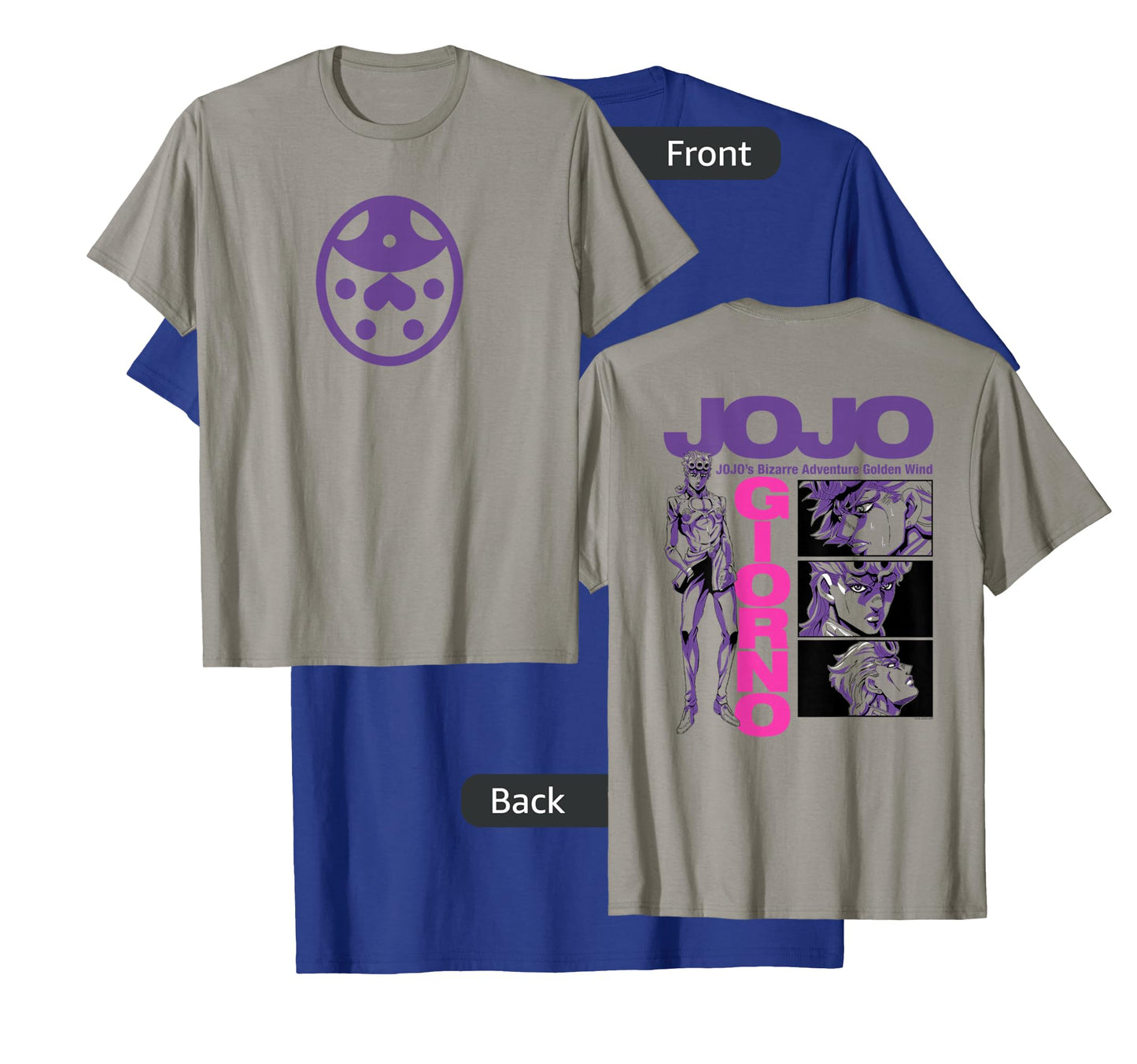 JoJo Golden Wind Giorno's Ladybug Brooch Front and Back T-Shirt