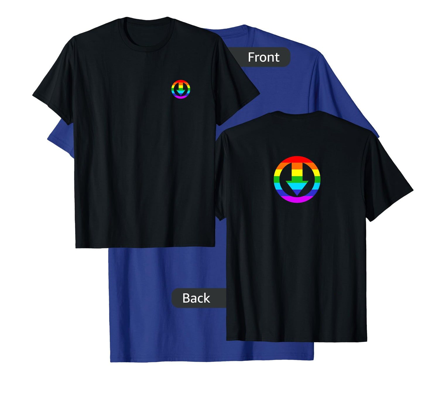 Men's Subtle Chastity Cage Logo with rainbow design T-Shirt