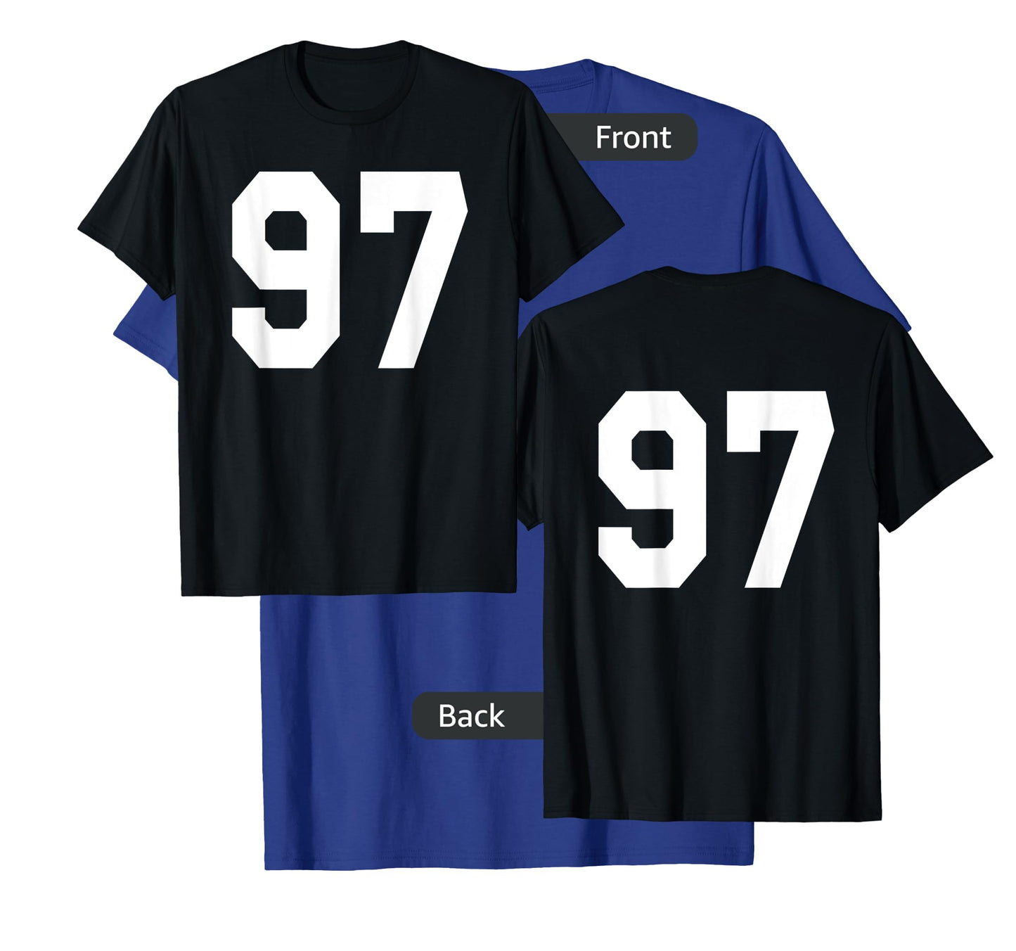 Number 97 Sports Jersey Front and Back Team Player T-Shirt