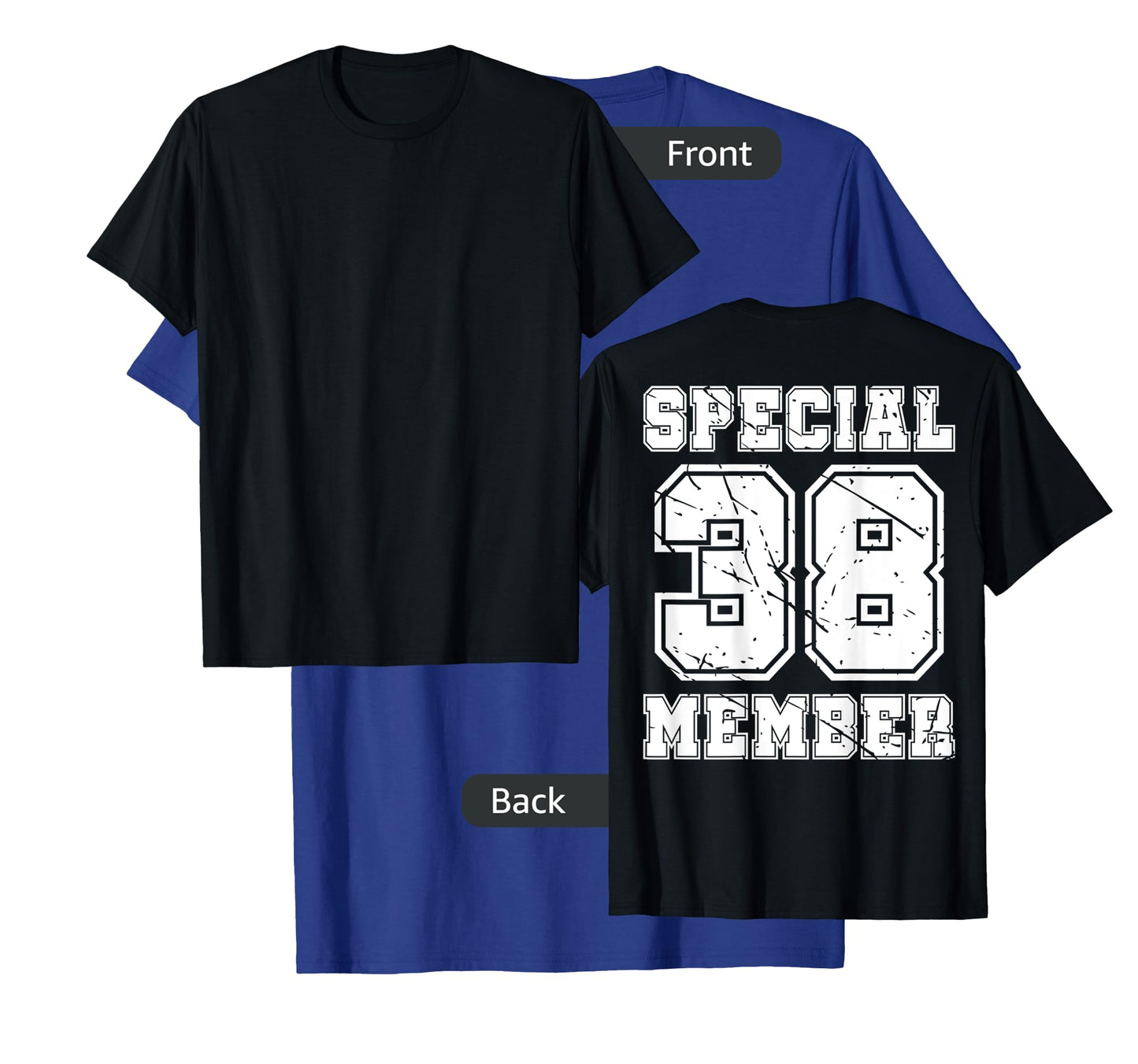 #38 Number 38 Birthday Varsity Sports Numbered backprint T-Shirt