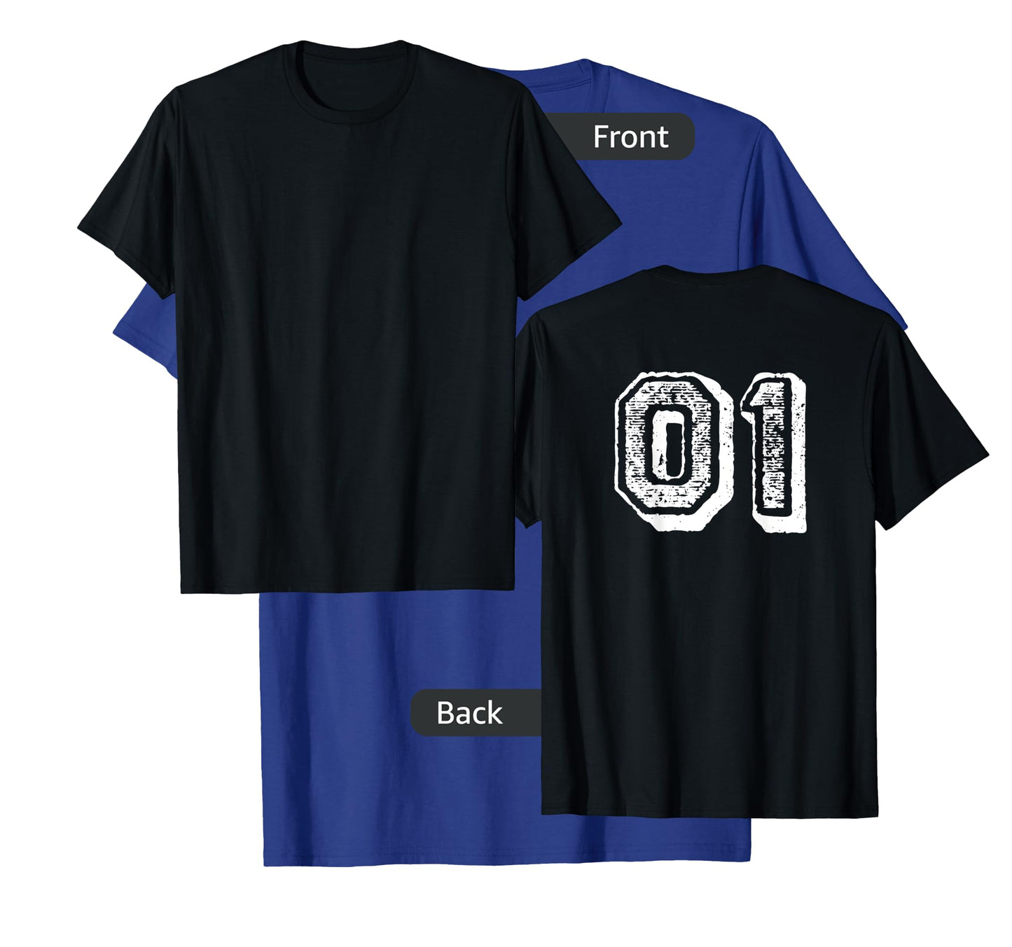 Number 01 Sports Jersey Player #01 1 Fan BACK PRINT Vintage T-Shirt