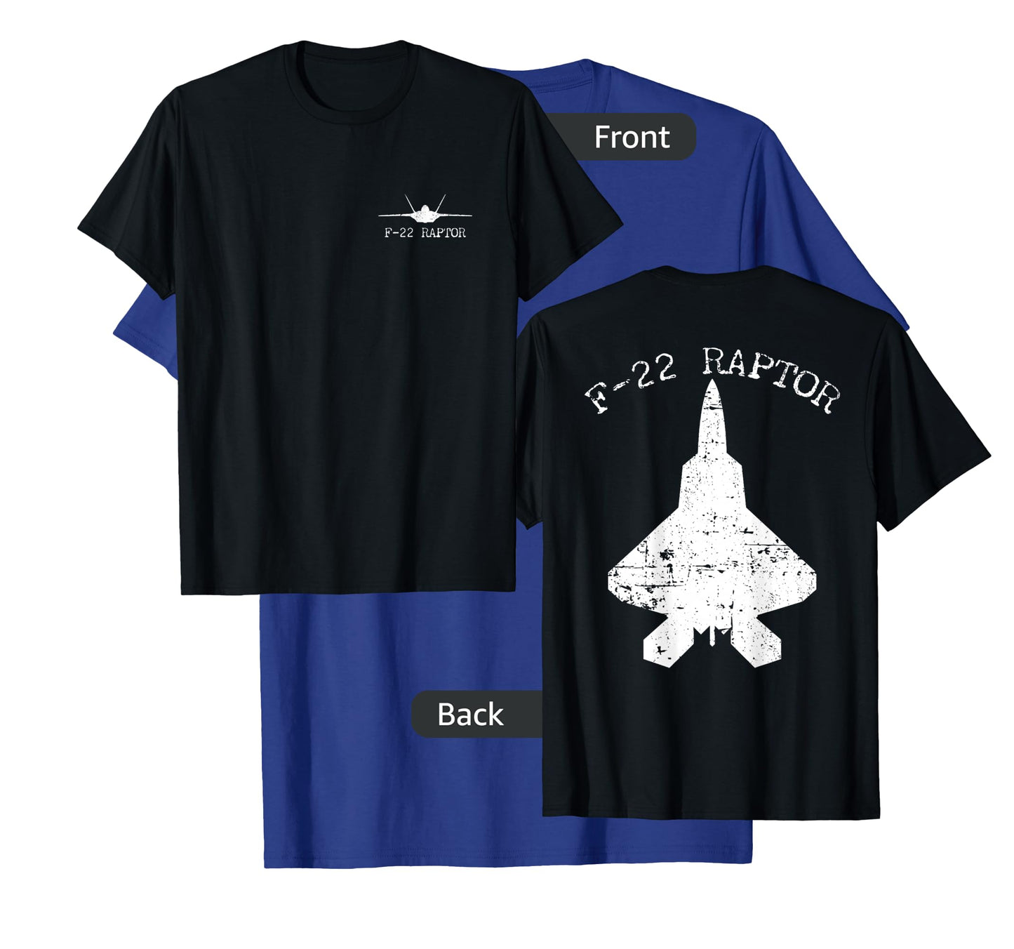 F 22 Raptor Fighter Jet Distressed Silhouette T-Shirt
