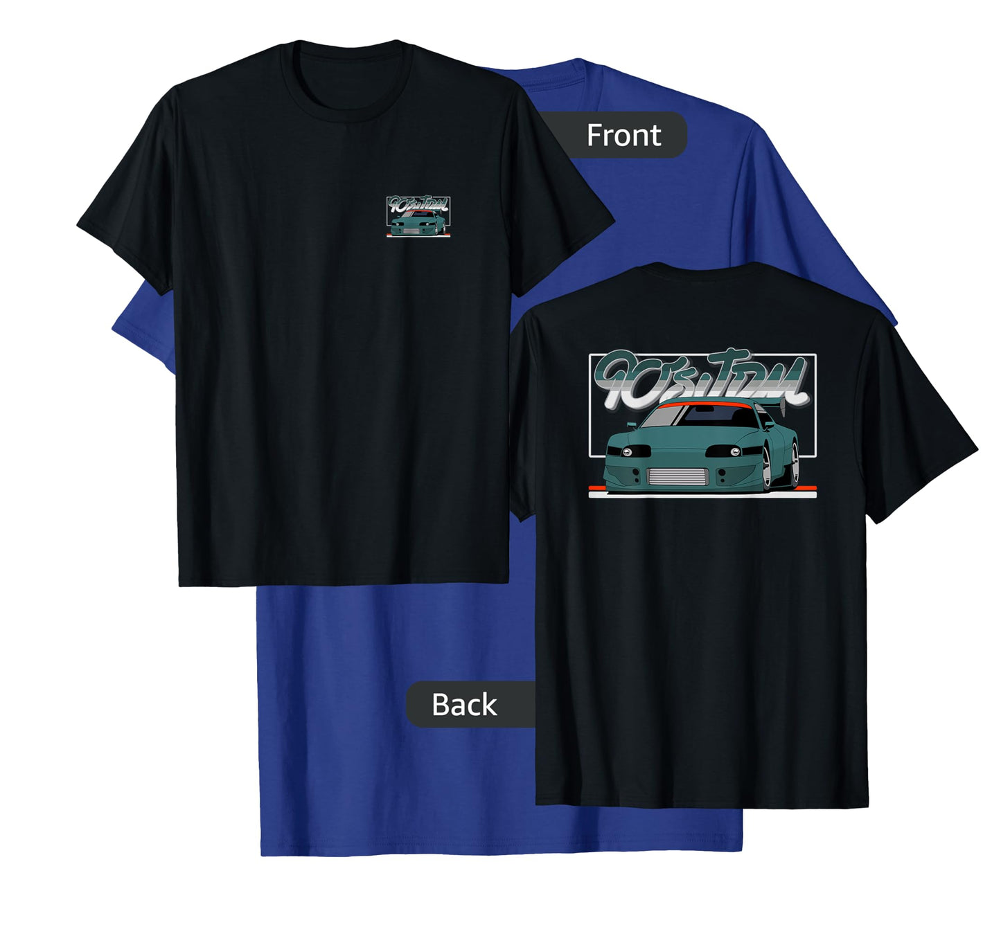 90s JDM TY MK4 GT Teal Car 2-Side Graphic T-Shirt