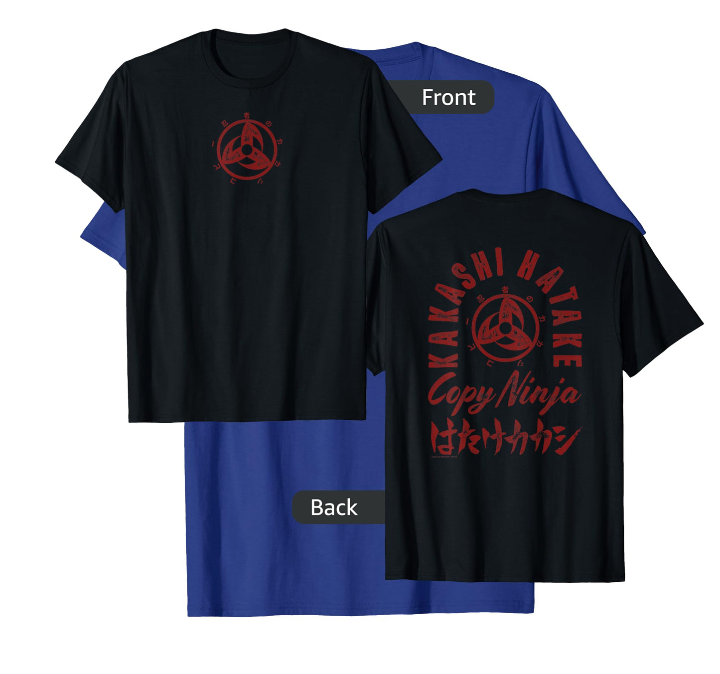 Naruto Shippuden Kakashi Hatake Ninja Front and Back Anime T-Shirt