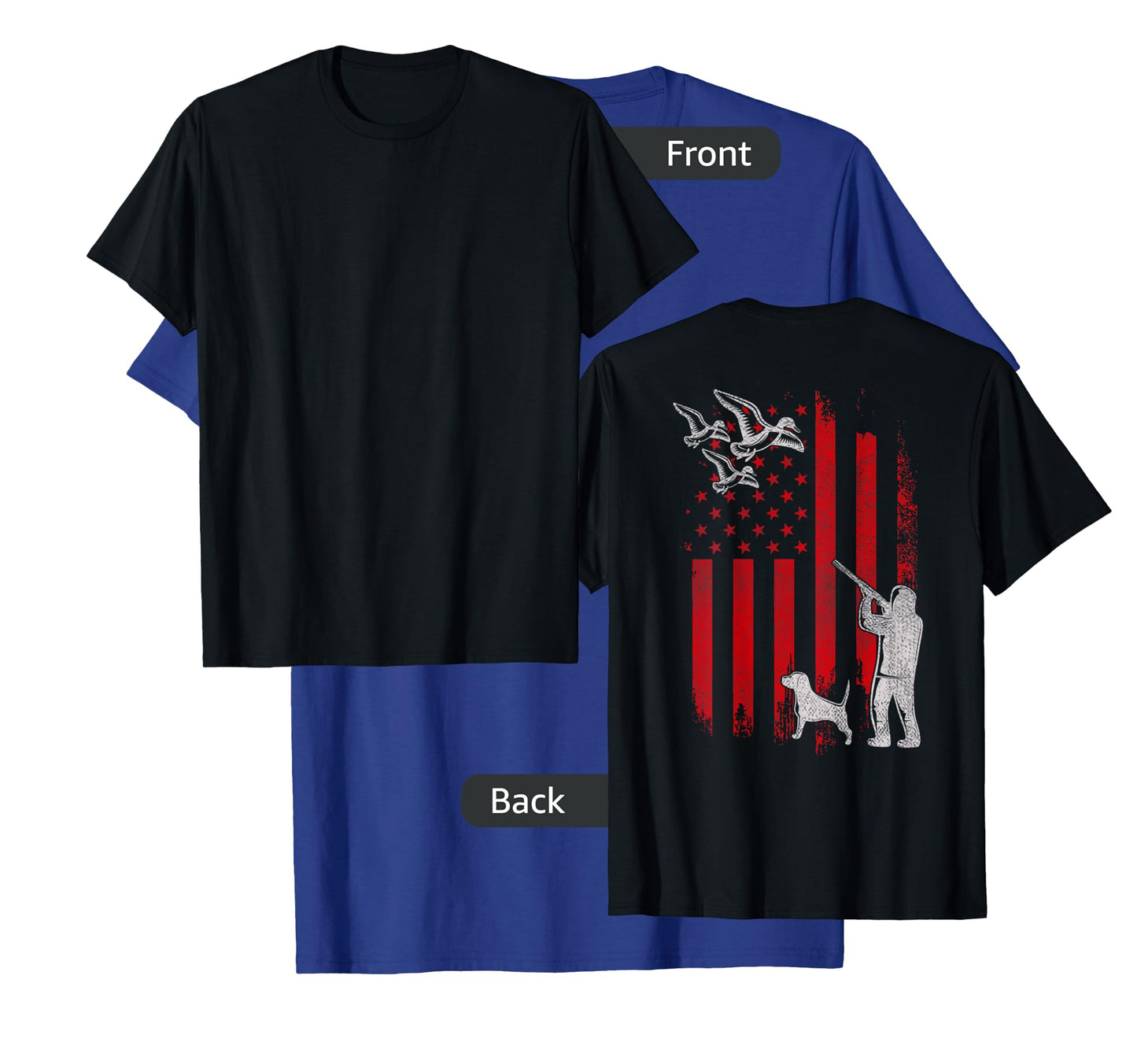 Duck Bird Hunter Distressed USA American Flag Hunting Squad T-Shirt for Women Kids Men