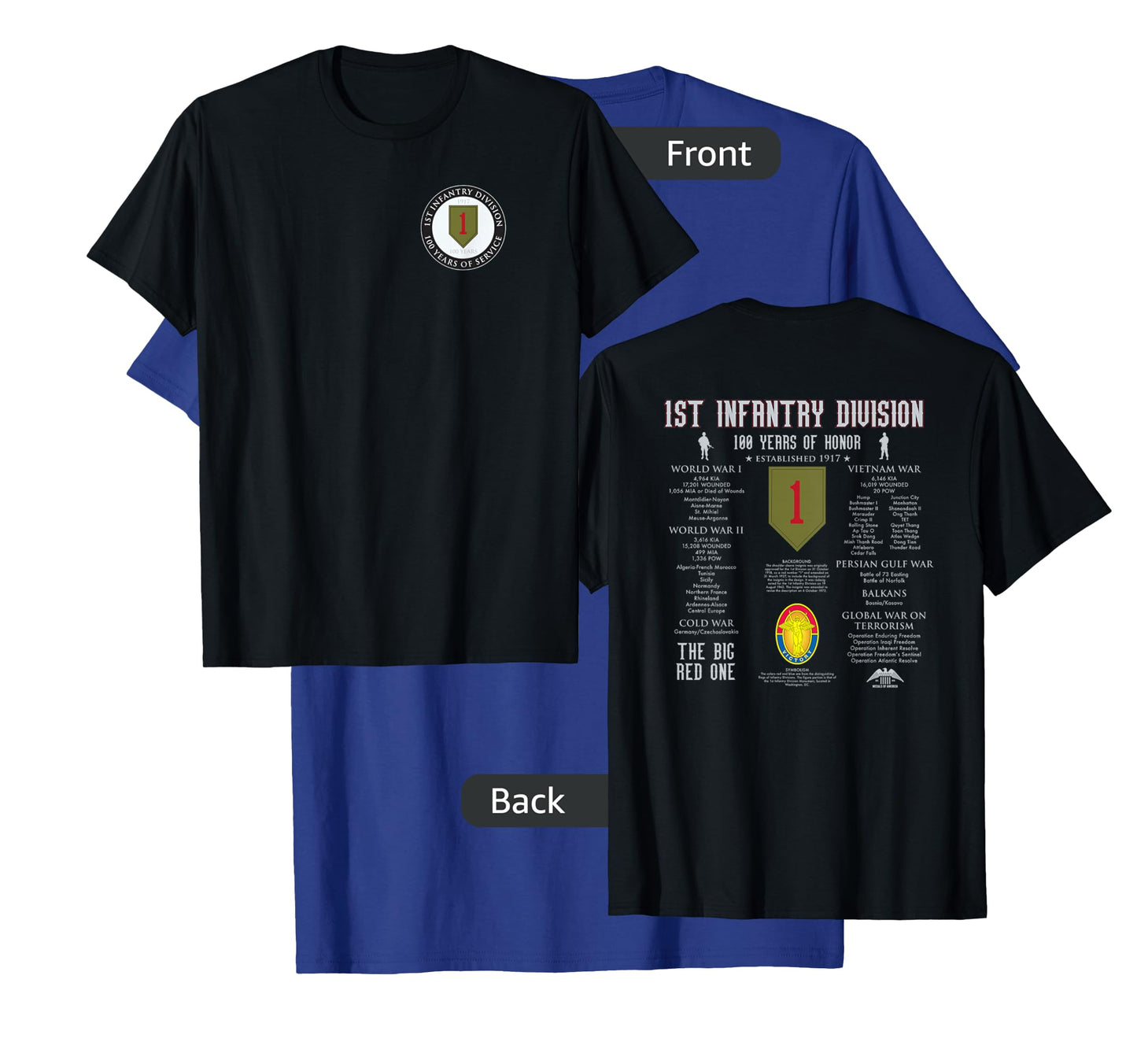 1st Infantry Division 100 Years of Honor T-Shirt