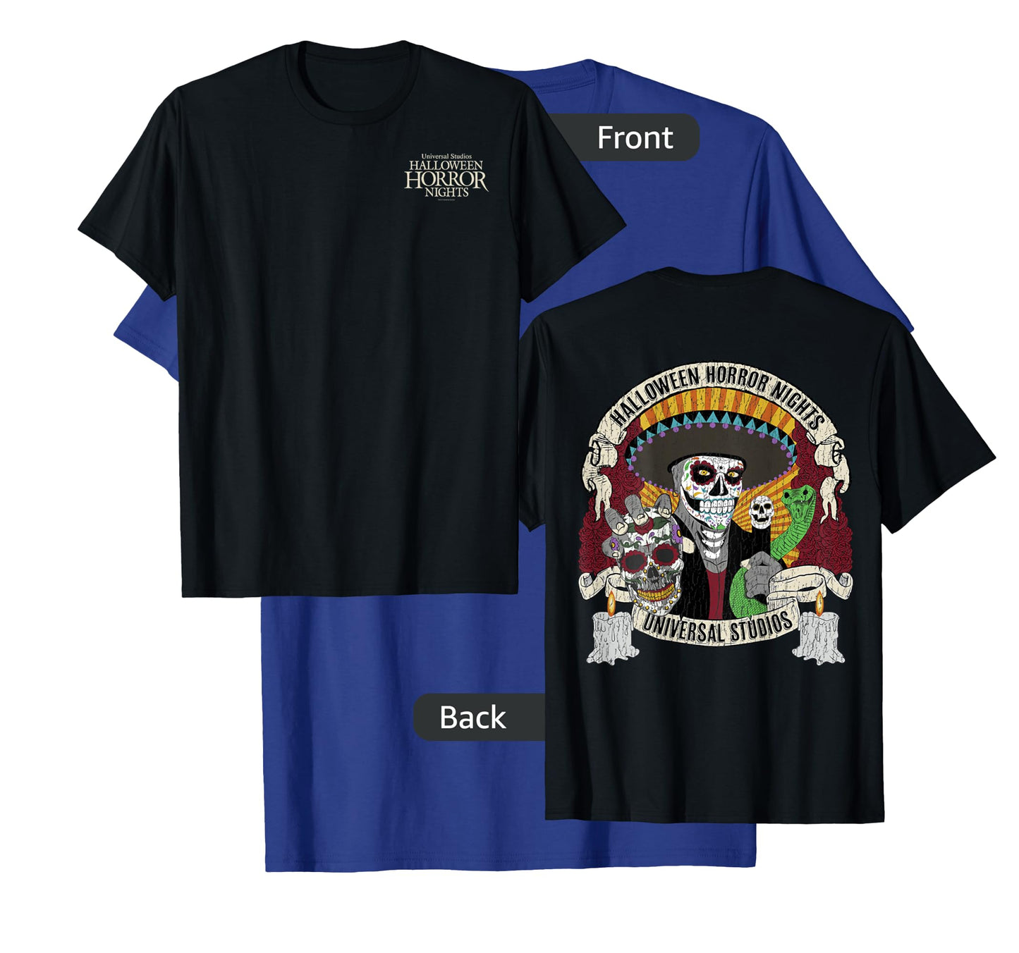 Halloween Horror Nights HHN Dia De Los Muertos Front & Back T-Shirt
