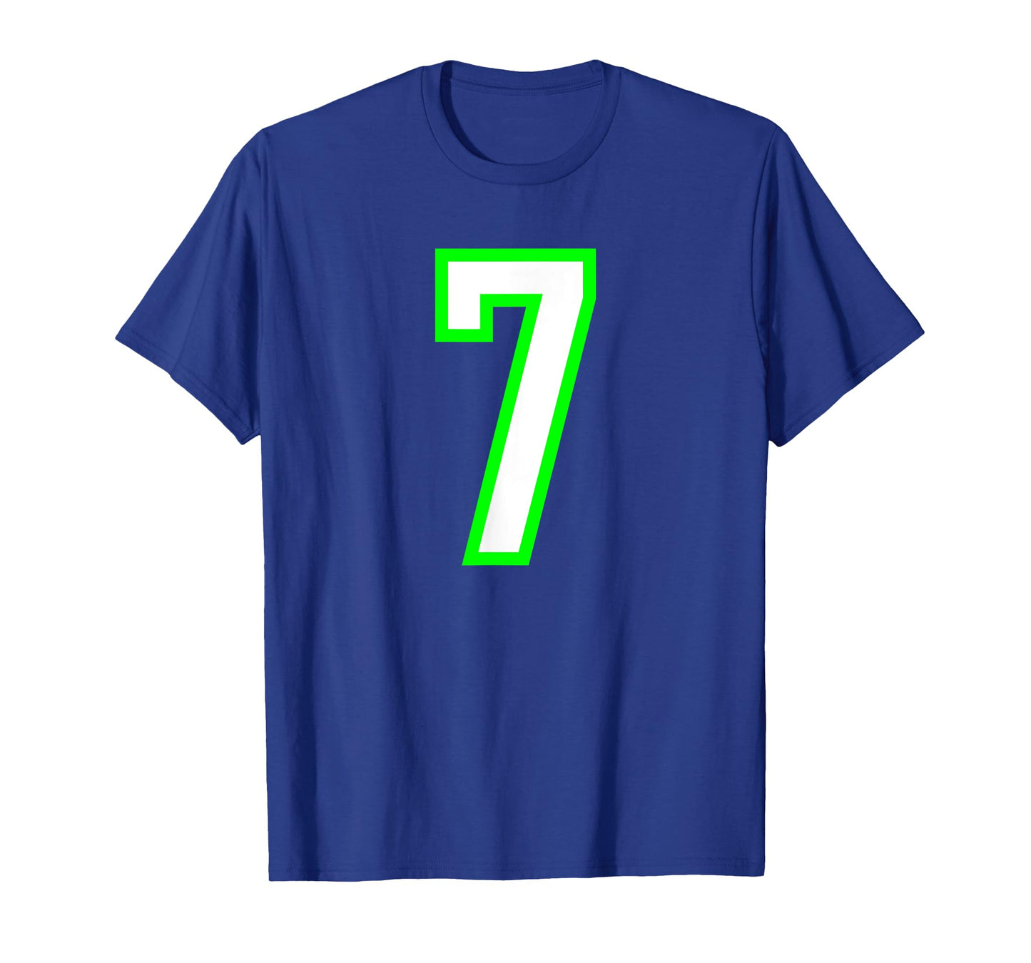 Sports Team Number #7 White Lime Number 7 T-Shirt