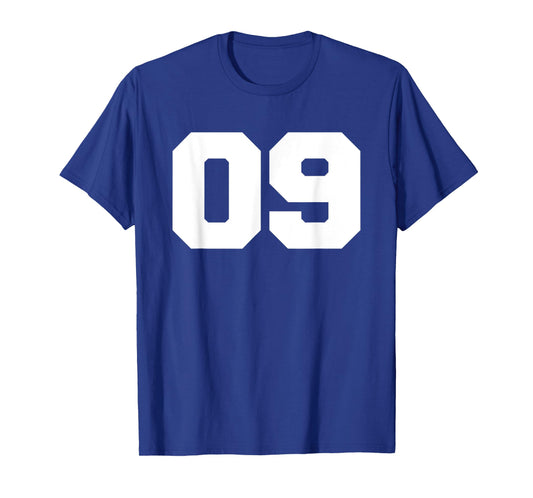 Number 09 Sports Jersey Player #09 9 Fan FRONT PRINT Varsity T-Shirt