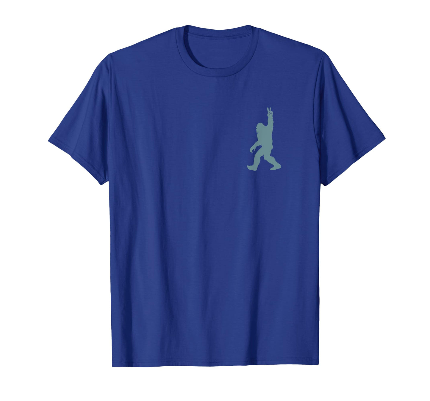 Funny Bigfoot Sasquatch Peace Sign Big Foot Squatch Pocket T-Shirt