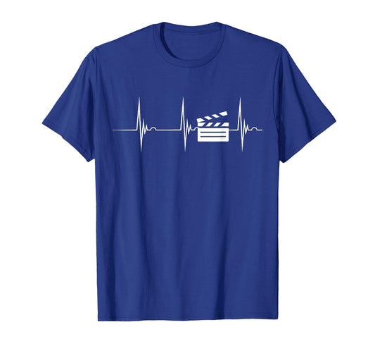 Filmmaker Clapboard Film Producer Heartbeat EKG Pulse T-Shirt