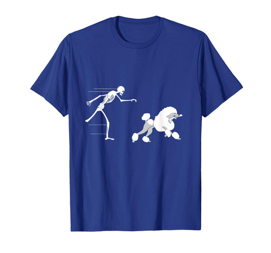 Funny Halloween Skeleton Leg Poodle T-Shirt T-Shirt
