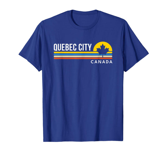Quebec City Canada Flag Vintage Retro Souvenirs T-Shirt