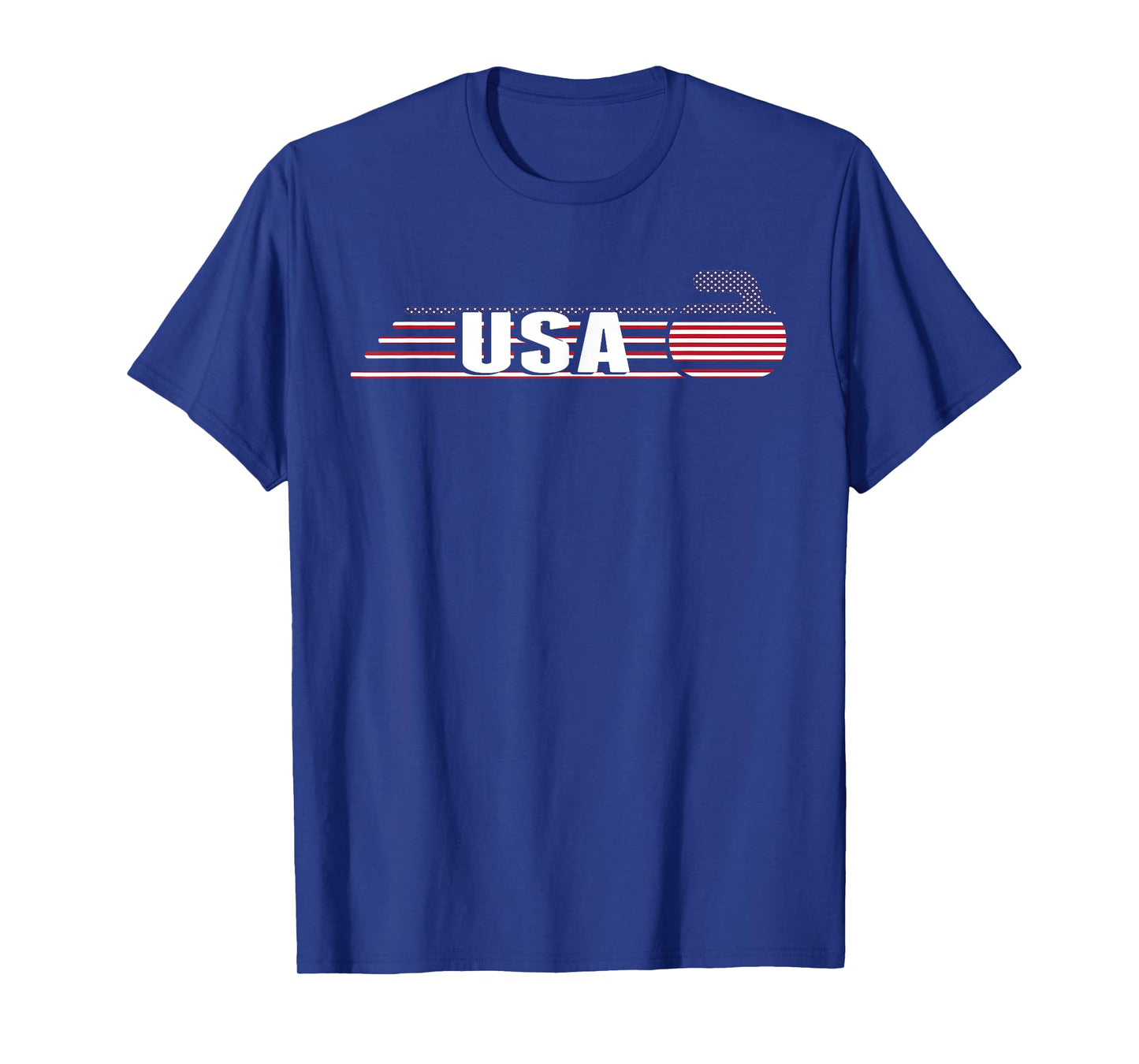 USA Team Curling Rock Jersey - Vintage Winter Sports Lovers T-Shirt