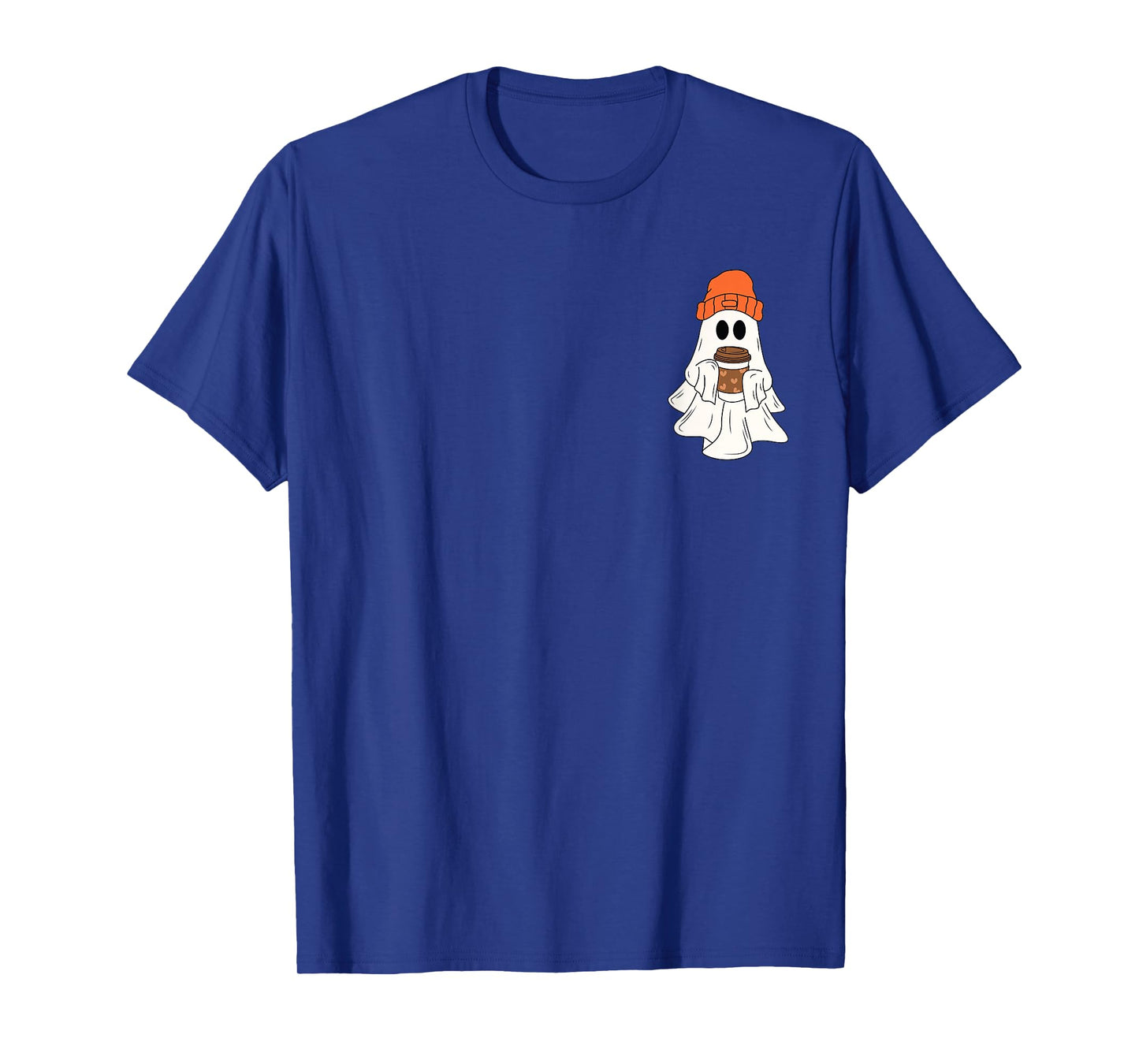 Cute Ghost Drinking Coffee Halloween Ghost Coffee Lover T-Shirt