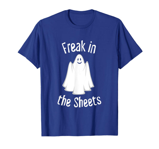Ghost Freak in the Sheets Funny Halloween Costume T-Shirt