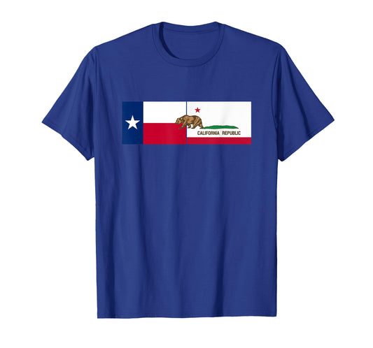 Moving To Texas - Leaving California Funny FLAG Designed T-Shirt