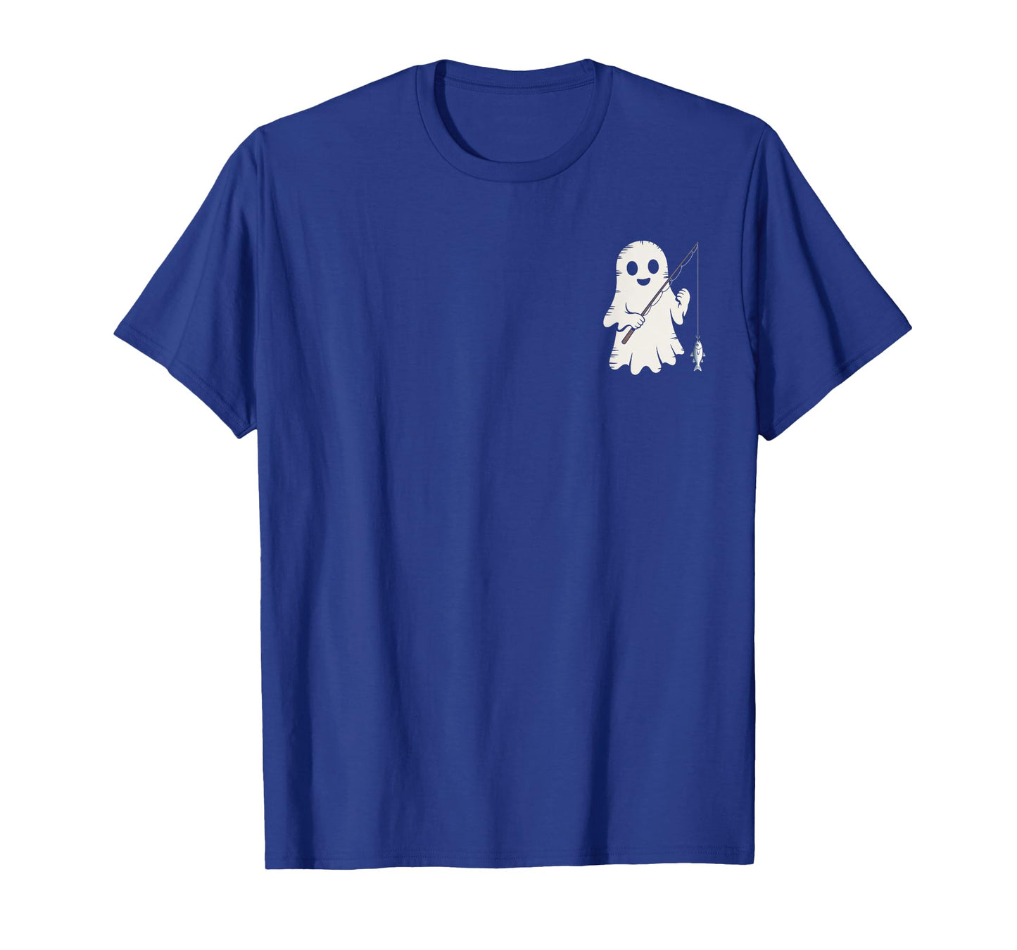 Spooky Ghost Fishing Retro Halloween Costume Boys Fisher T-Shirt
