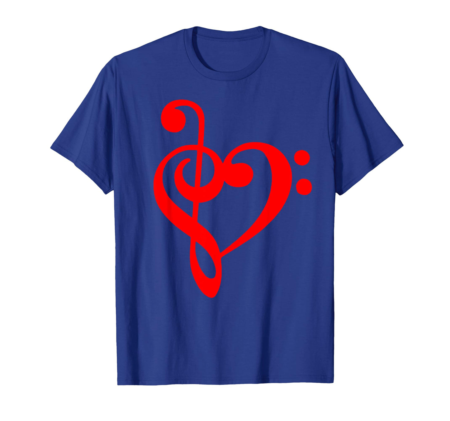 Nerdy Clef Notes Heart Love Music Musician Band Geek Red T-Shirt