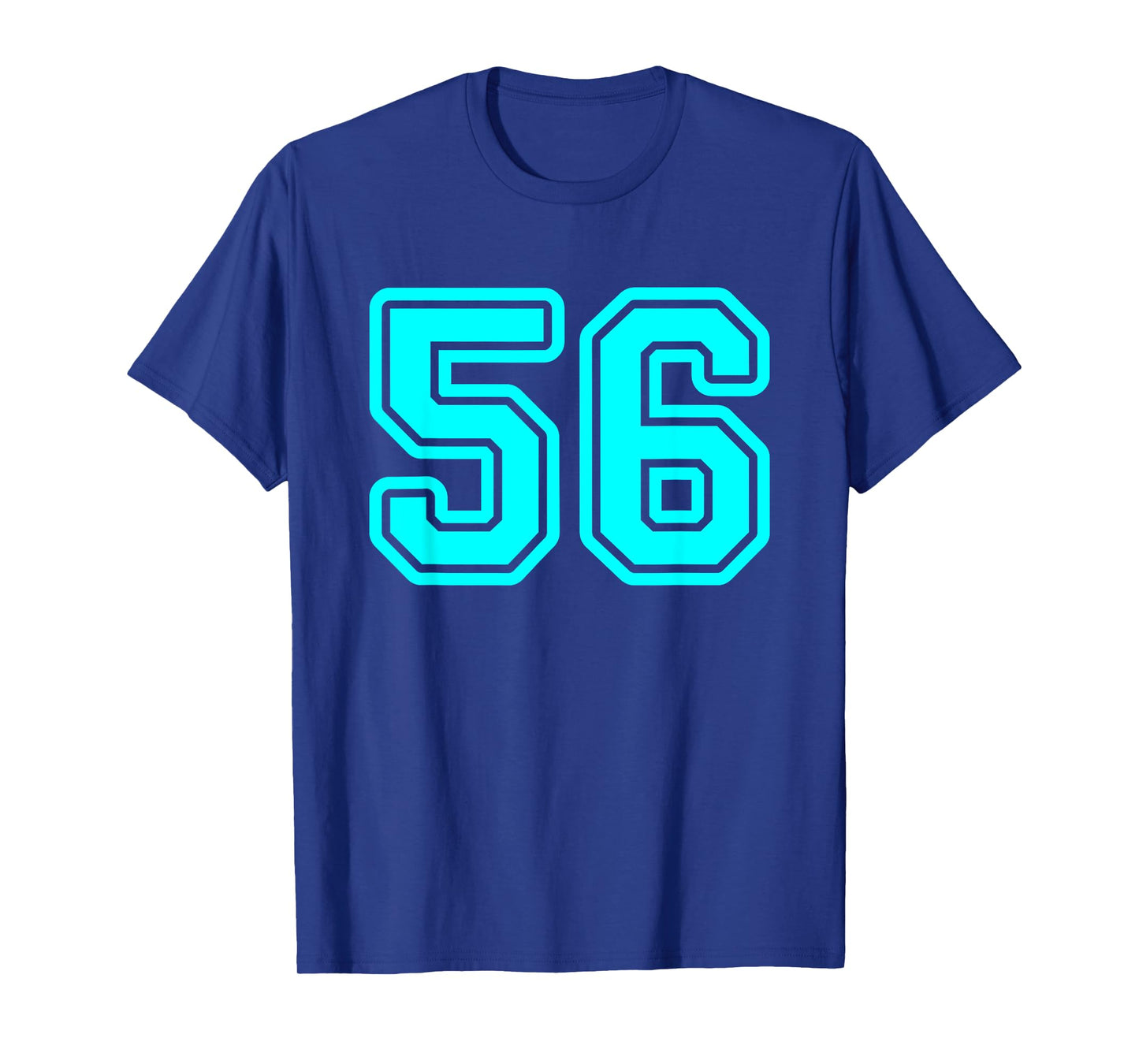 Number #56 Cyan Sport Number 56 T-Shirt