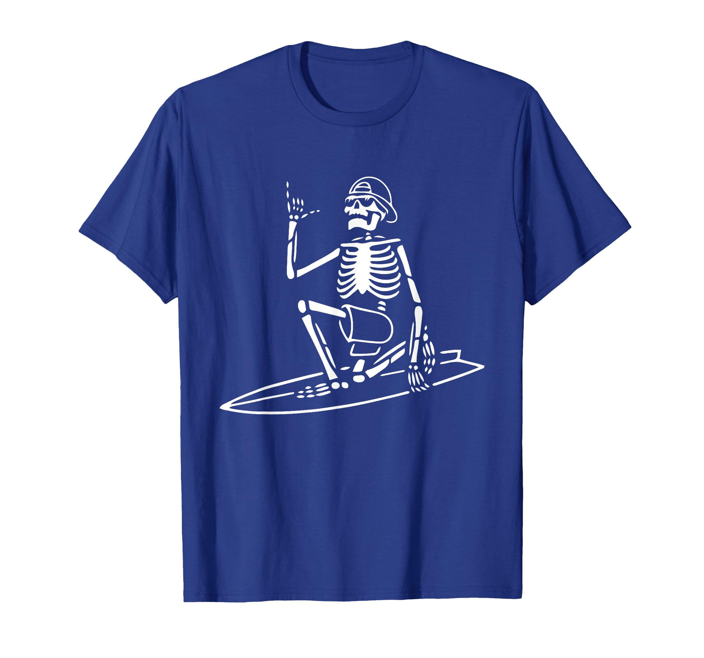 Skeleton Surfing Lazy Halloween Costume Skull Bones Surfer T-Shirt