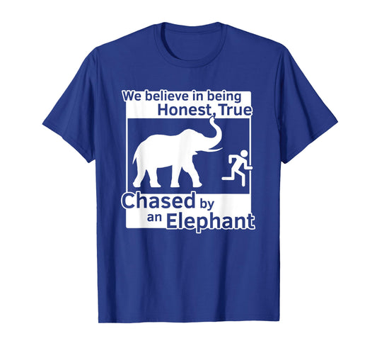 13th Article of Faith Funny LDS Chased By An Elephant T-Shirt