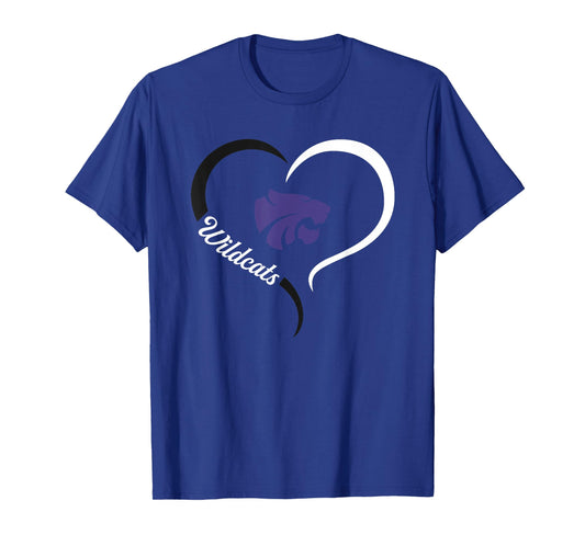 Humble Wildcats Logo Half Heart Slogan HS T-Shirt