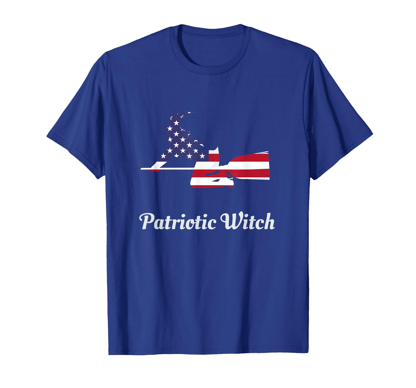 Halloween Patriotic Witch T Shirt - USA American Flag Tee Women Kids Men T-Shirt