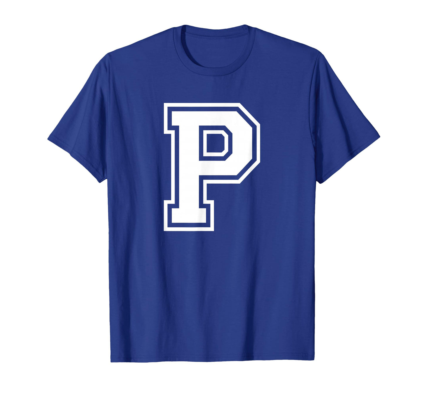 Letter P Name Initial Varsity Alphabet Monogram T-Shirt