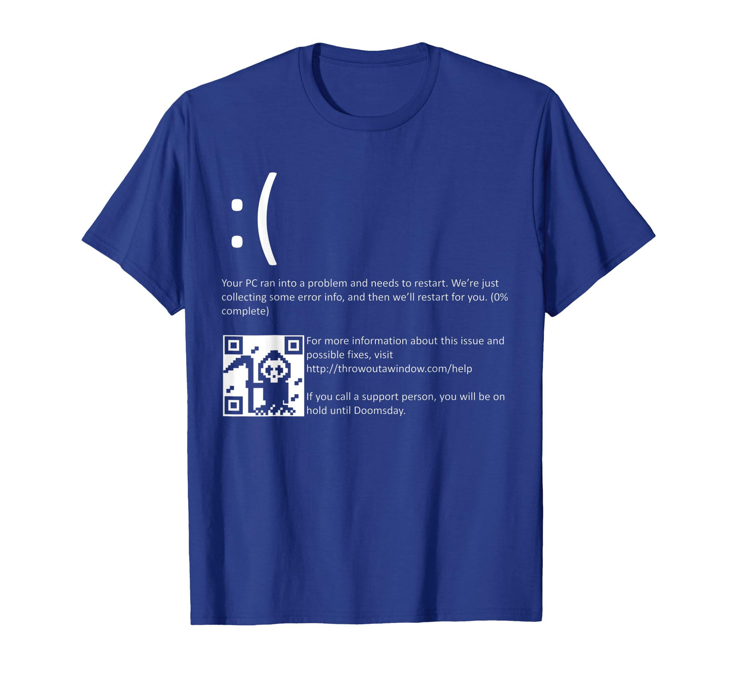 Funny Nerdy Blue Screen of Death Windows BSOD Halloween Geek T-Shirt