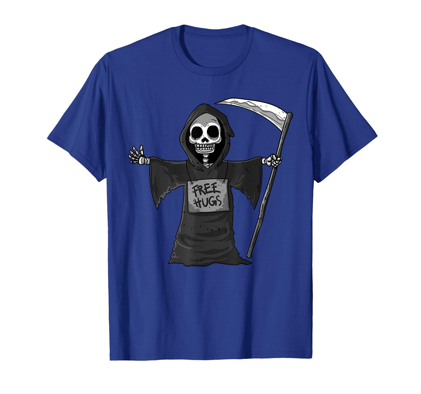Free Hugs Grim Reaper Halloween Party Cosplay Lazy Costume T-Shirt