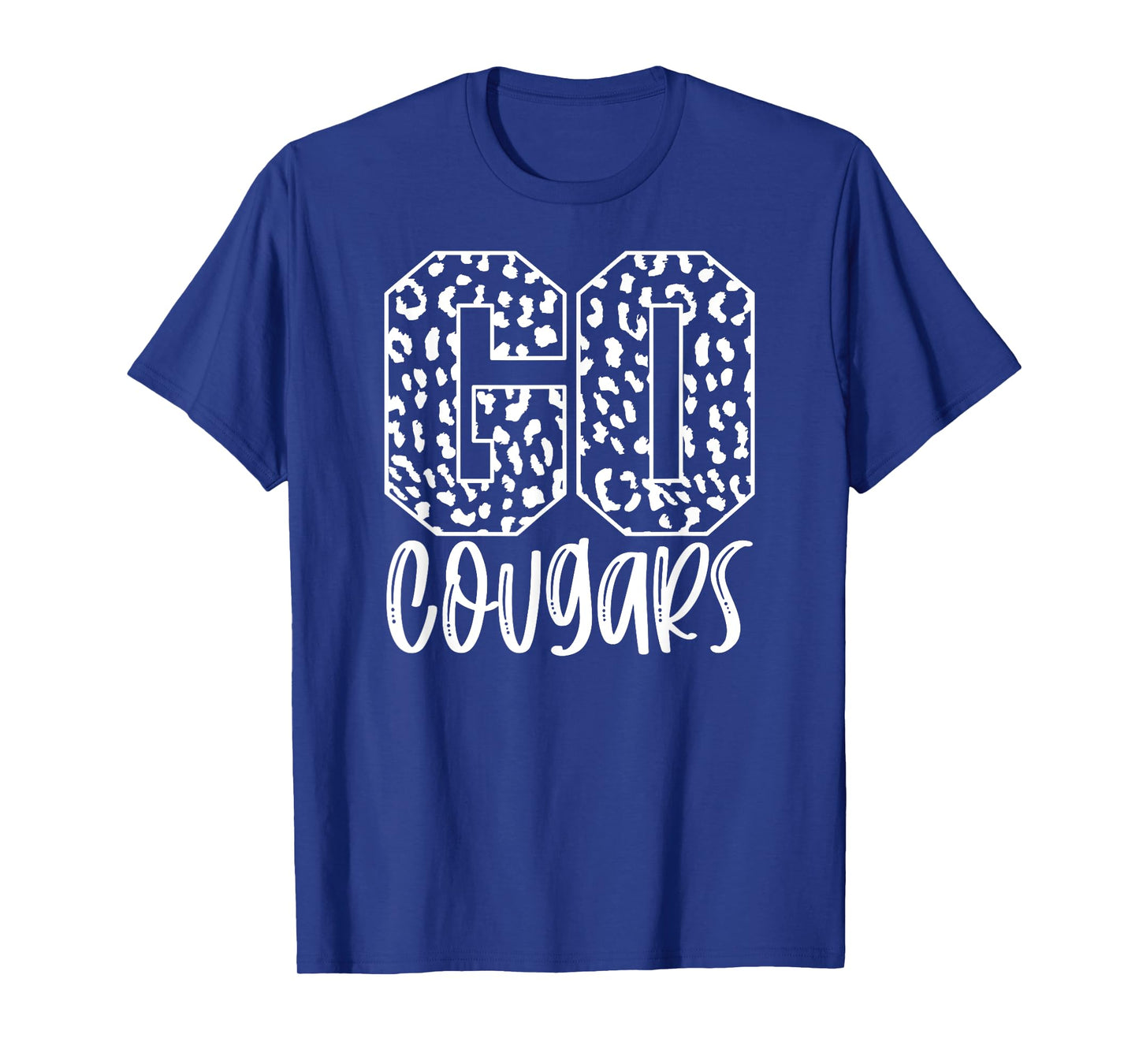Cougars Team Mascot School Spirit Game Night Leopard Print T-Shirt