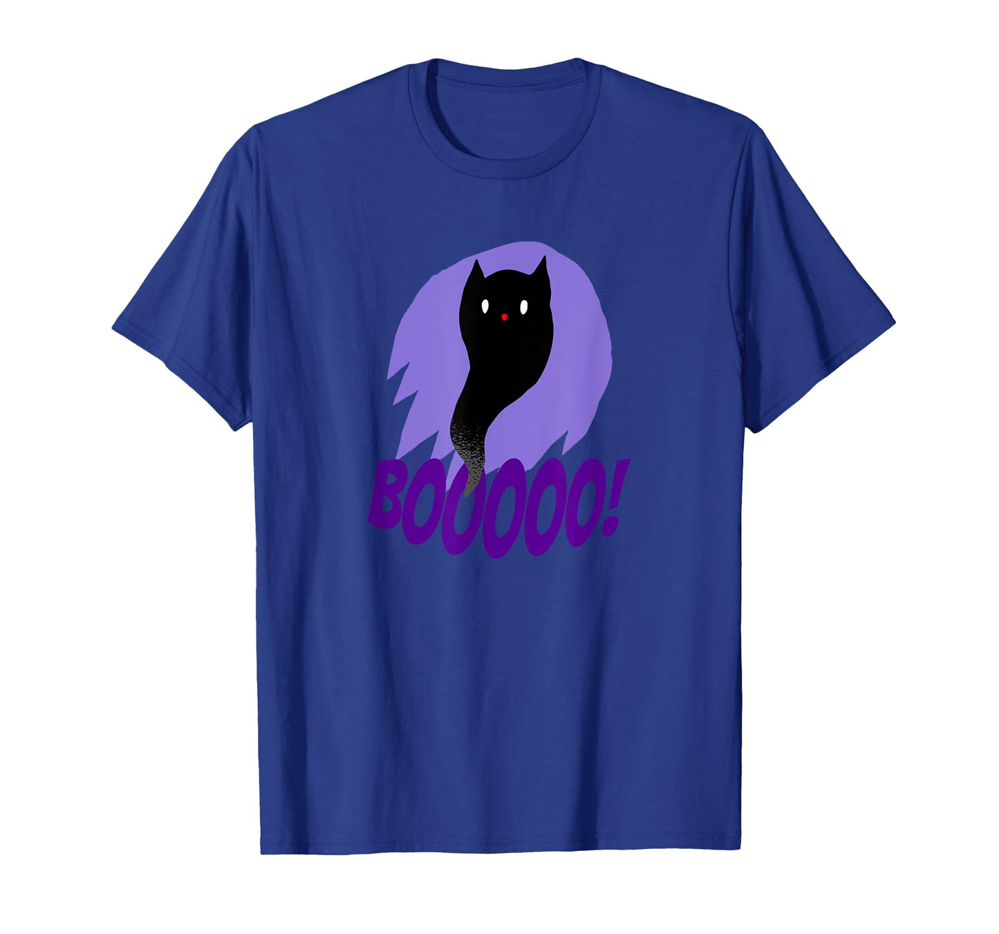 BOOOOO Halloween Cat Ghost Purple Halloween T-Shirt
