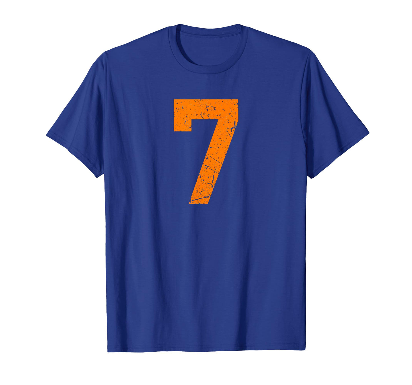 Vintage Orange Sports Team Number #7 T-Shirt