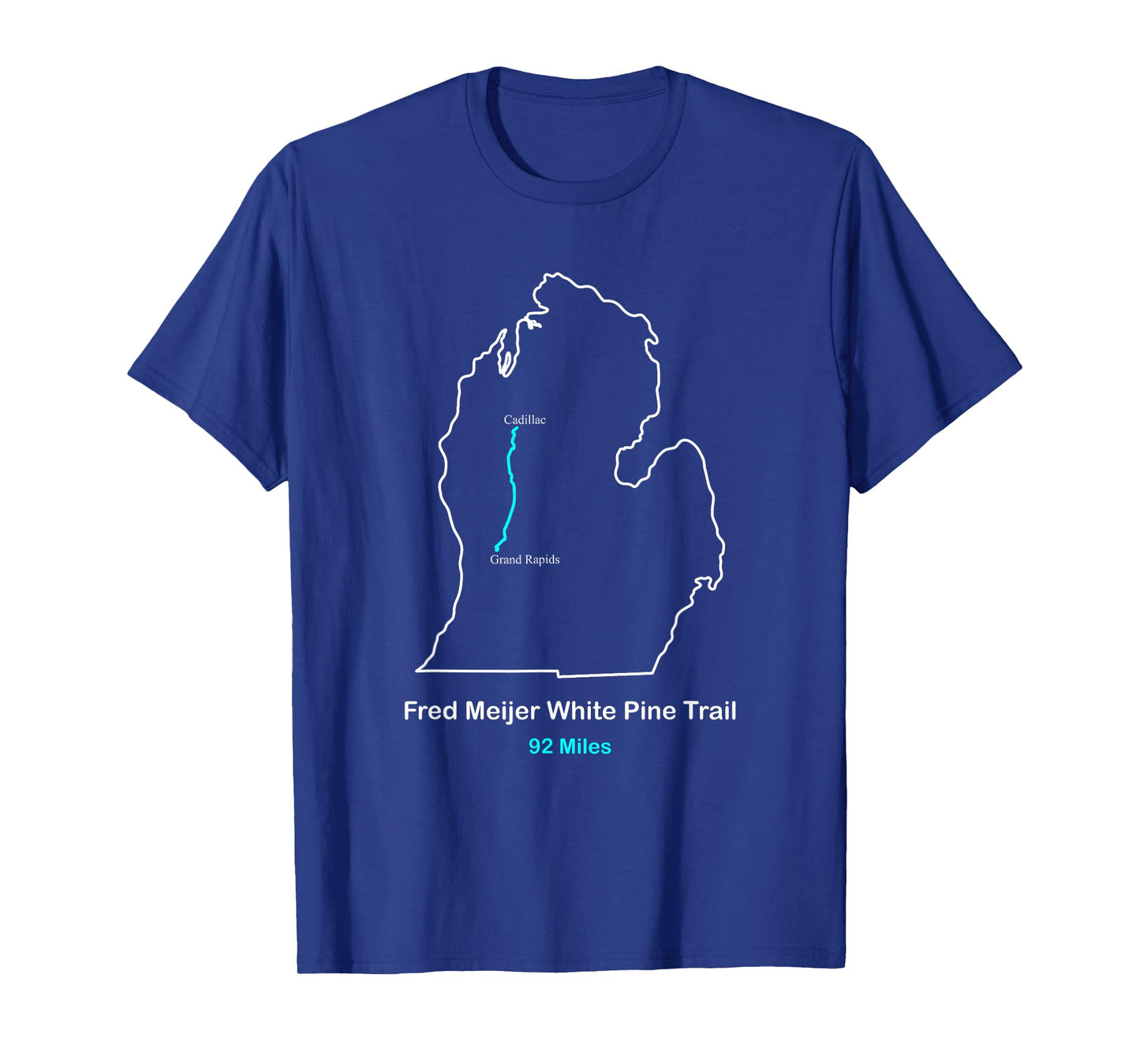 Route Map of the Fred Meijer White-Pine Trail T-Shirt