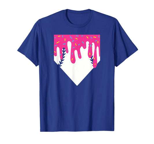 Baseball Home Plate Ice Cream Drip T-Shirt