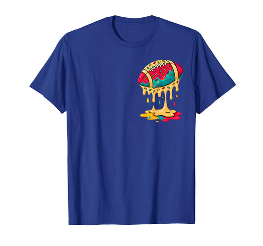 Football Ice Cream Drip Boys Football Fan Youth Game Day T-Shirt