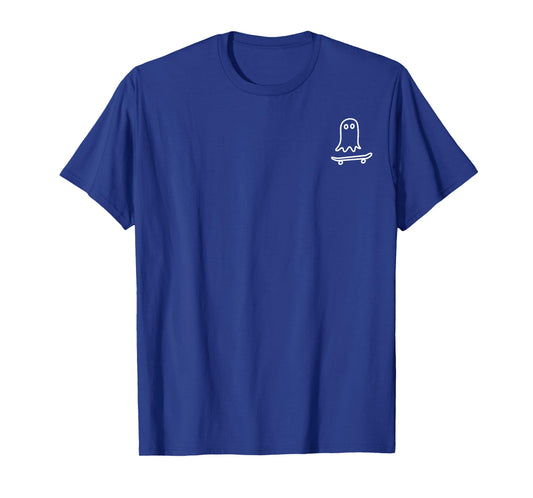 Ghost Skateboard Lazy Halloween Skateboarding T-Shirt