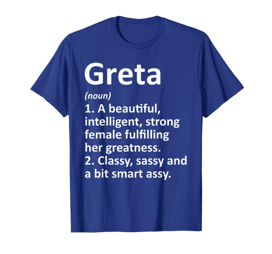 GRETA Definition Personalized Name Funny Christmas Gift T-Shirt