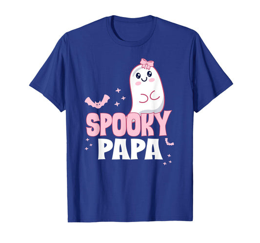 Spooky Papa Family Cute Pink White Ghost Boo Halloween T-Shirt