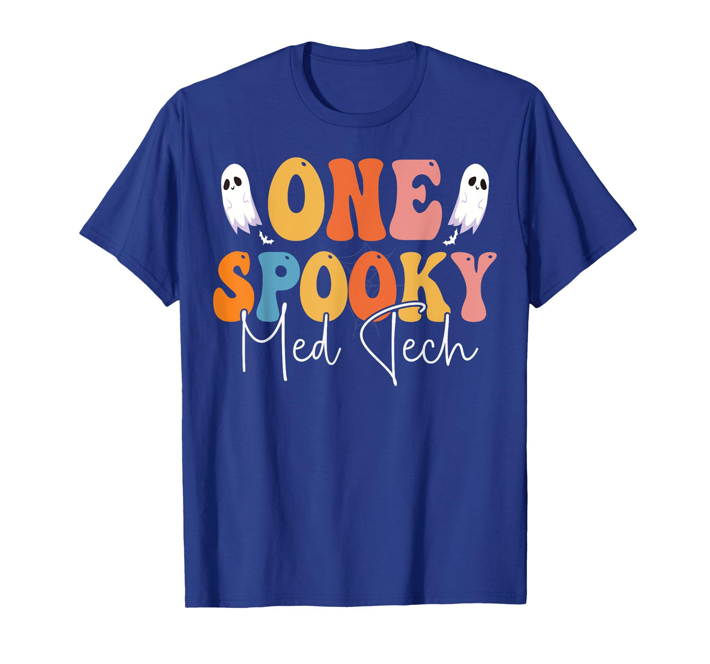 One Spooky Med Tech Groovy Funny Women Ghost Boo Halloween T-Shirt