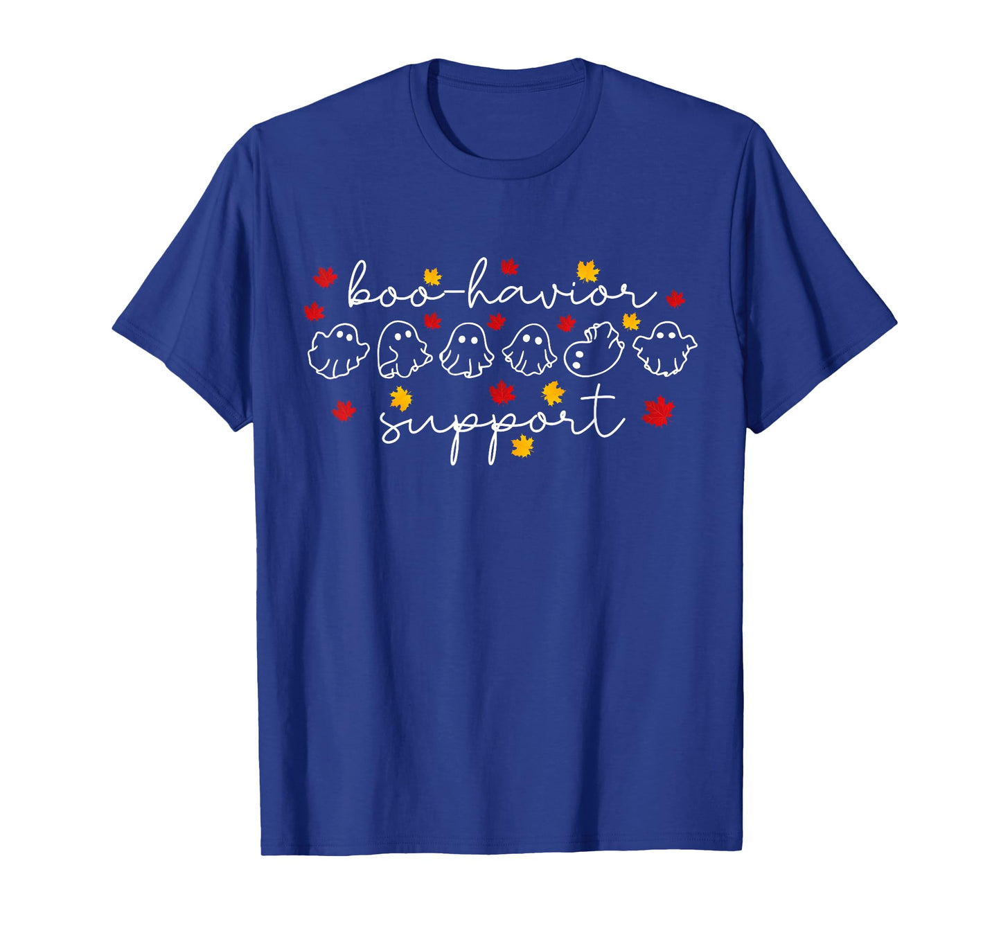 Boo-havior Support Fall Leaves Ghost Halloween ABA Therapist T-Shirt