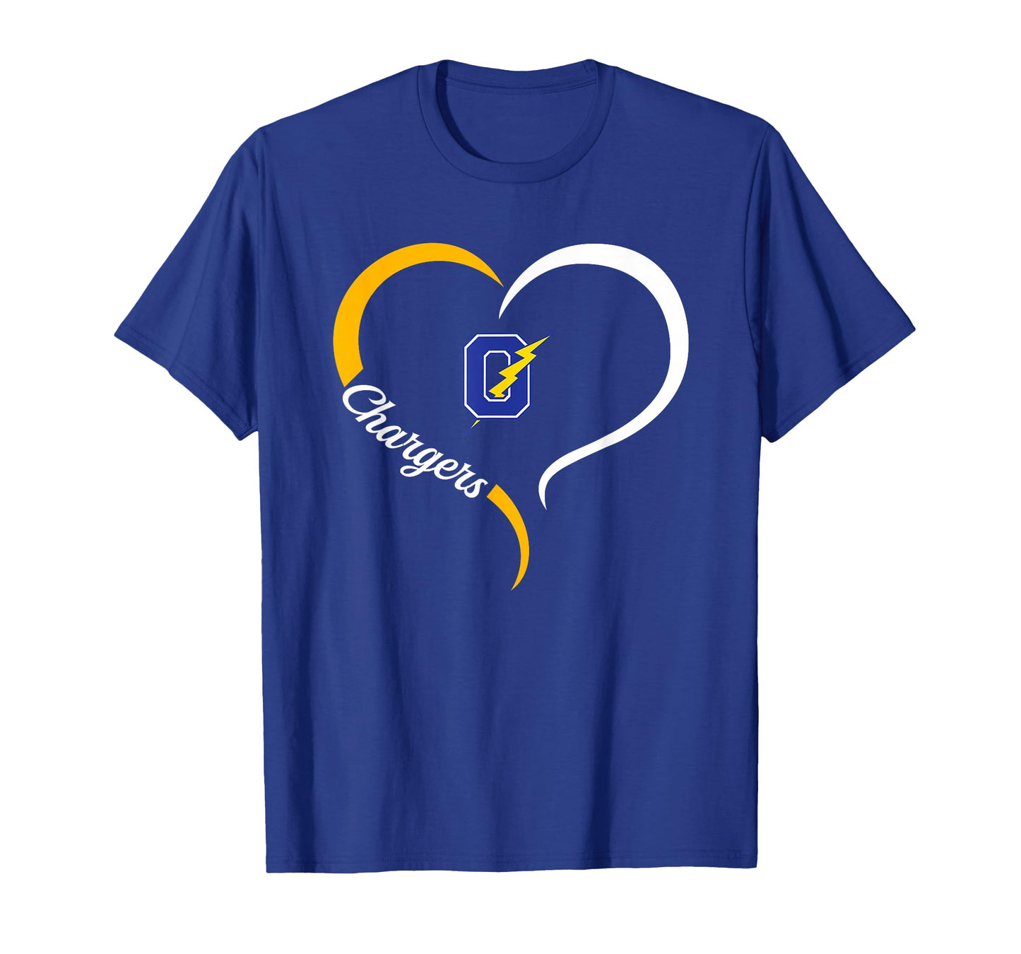 Oxford Chargers Logo Half Heart Slogan HS T-Shirt