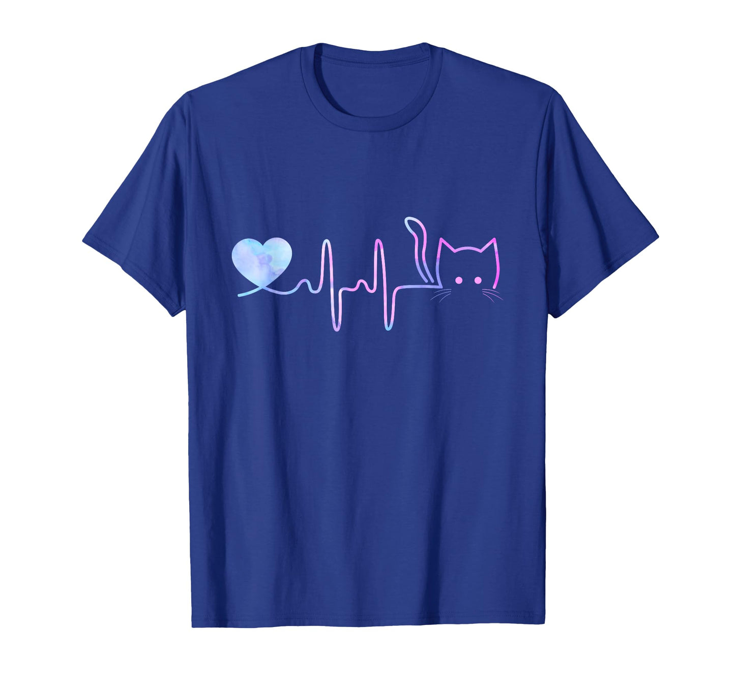 Heartbeat Cat Lover Shirt for Women Animal Cute Cat T-Shirt
