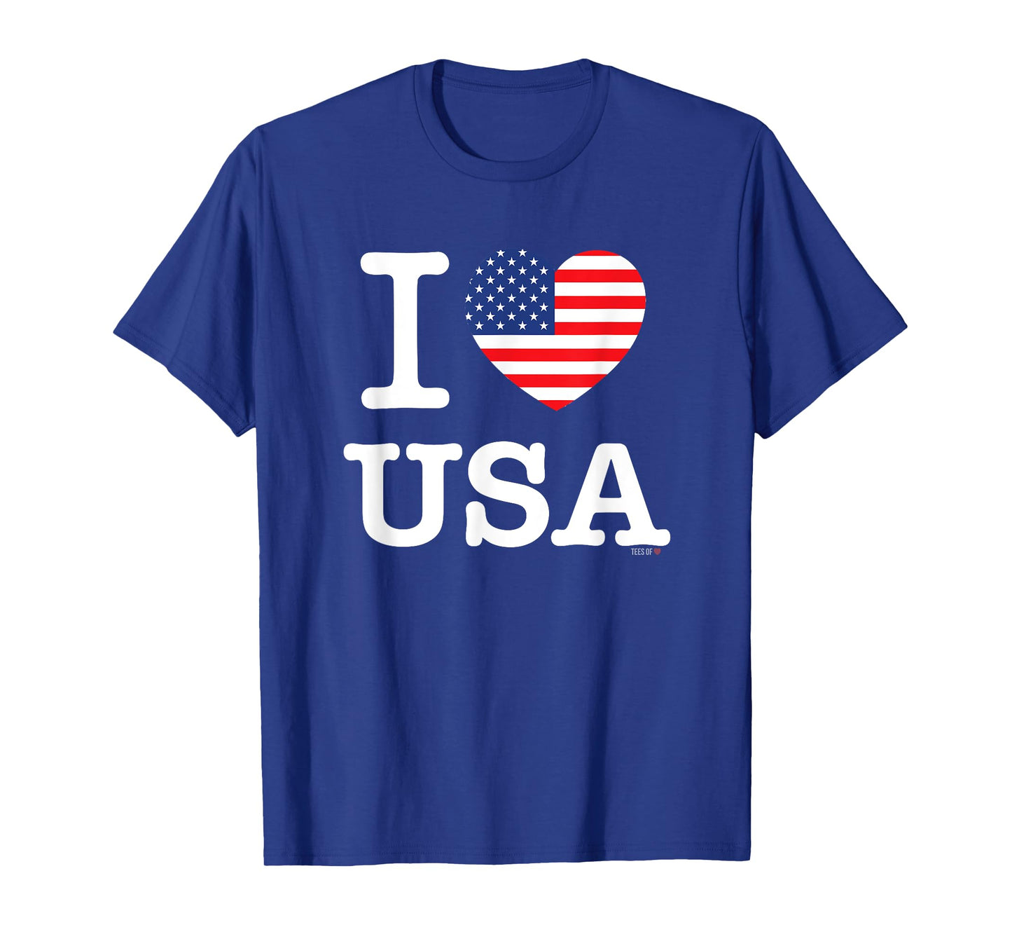 I Love USA T-Shirt White United States of America Flag Heart T-Shirt