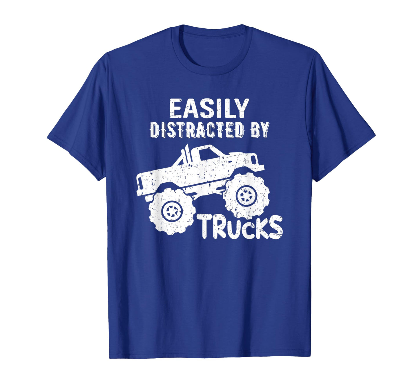 Easily Distracted By Trucks Truck Lover Vintage Distressd T-Shirt