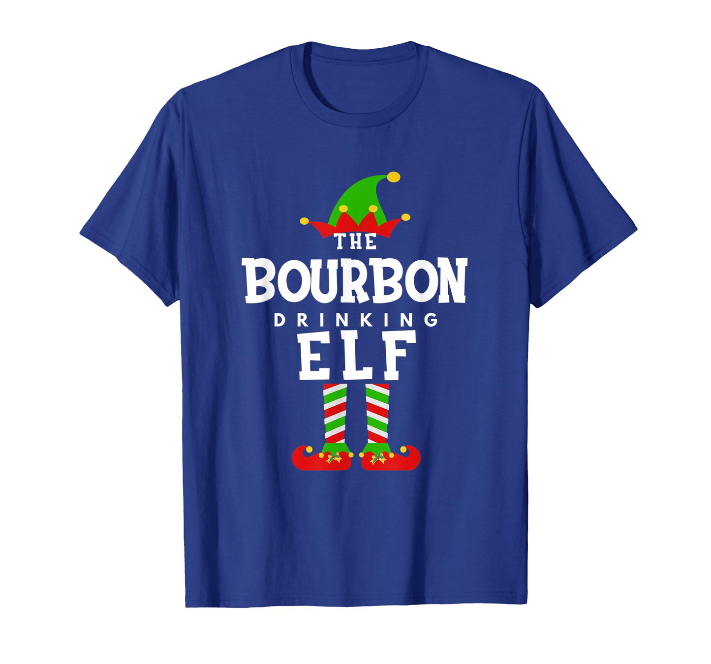 The Bourbon Drinking Elf Costume Christmas Morning Matching T-Shirt