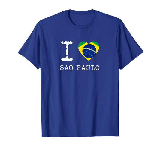 I Love Sao Paulo T-Shirt Brazil Flag