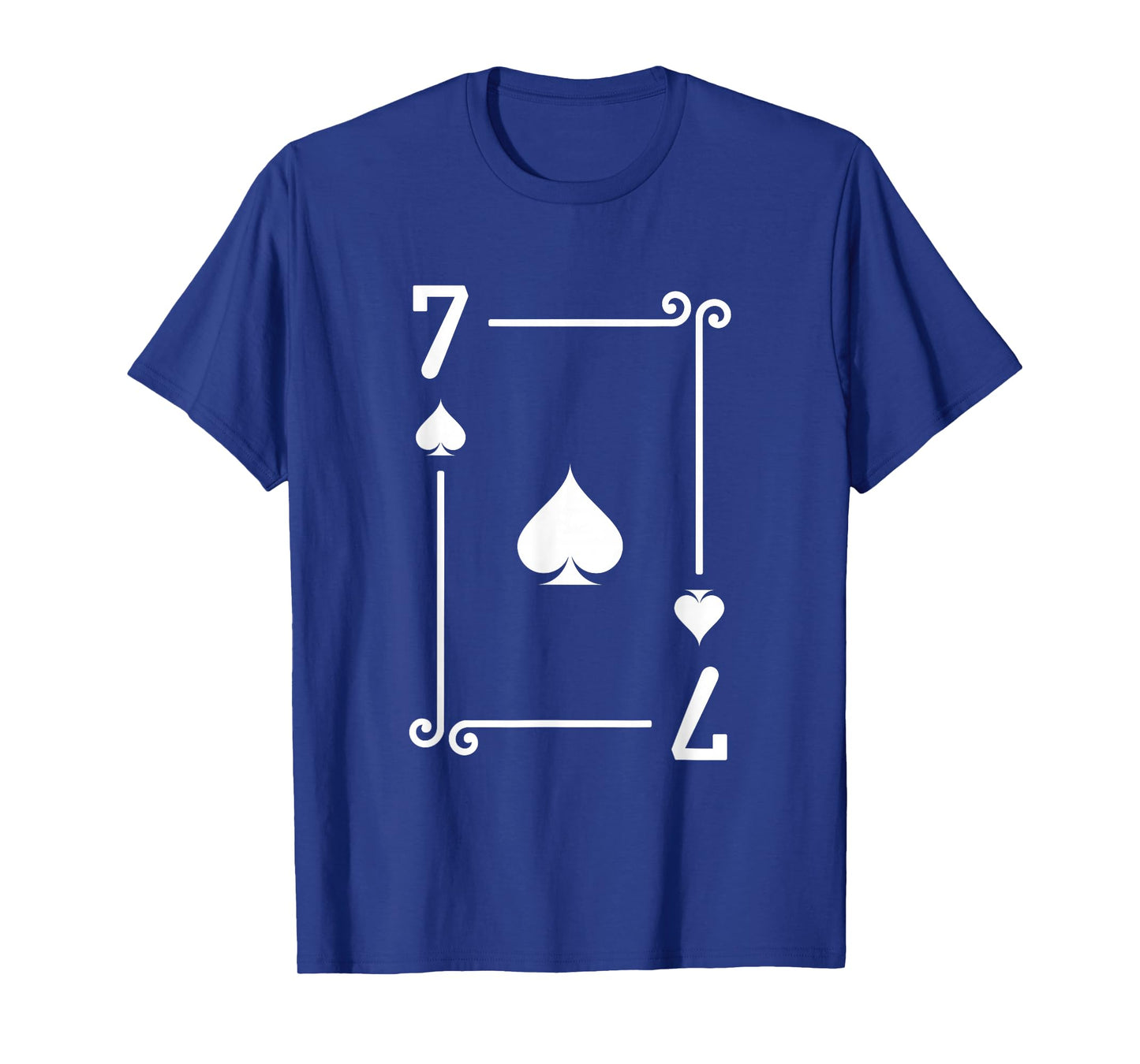 7 Spades Playing Card Graphic - White Seven Card T-Shirt